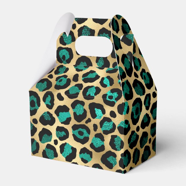 Animal Print, Leopard Print Gift Pattern, Leopard Favor Box (Front Side)