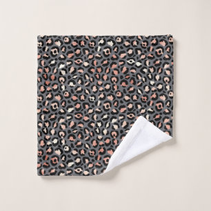 Animal Print Leopard Spots Black Pink Wild Animals Wash Cloth