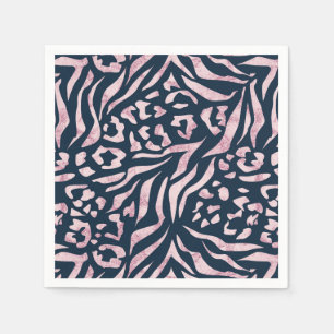 Animal print, leopard, tiger, blue, pink, skin, napkin