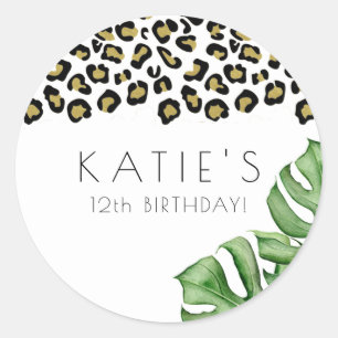Animal Print Let's Get Wild Party  Classic Round Sticker