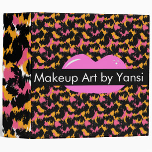 Animal Print Lip Make Up Artist Designer Binder