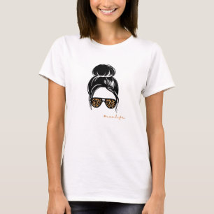 Animal Print Messy Bun T-shirt