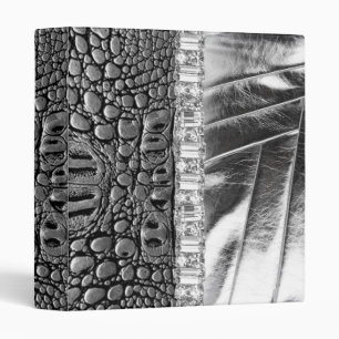 Animal Print Metallic Leather Rhinestone Notebook Binder