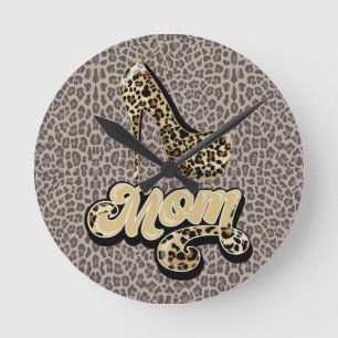 Animal Print MOM Designer Acrylic Wall Clock