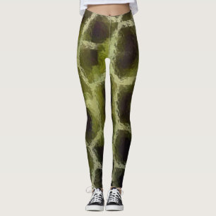 Animal Print Olive Green Leggings