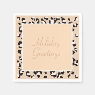 Animal Print on Light Pastel Kraft Background Napkin