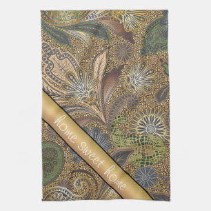 Animal Print Paisley Pattern Kitchen Towel
