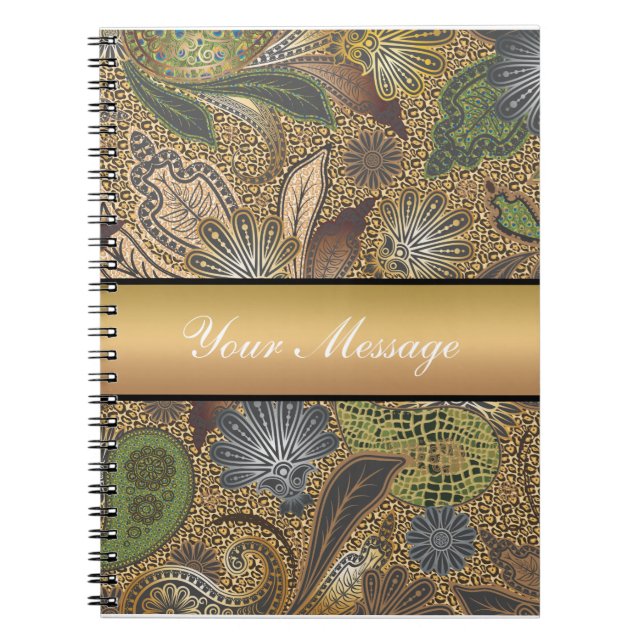 Animal Print Paisley Pattern Notebook (Front)