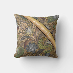 Animal Print Paisley Pattern Throw Pillow