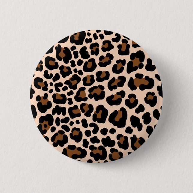 Animal print pattern 2 inch round button (Front)