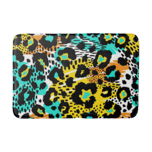 Animal print pattern bath mat