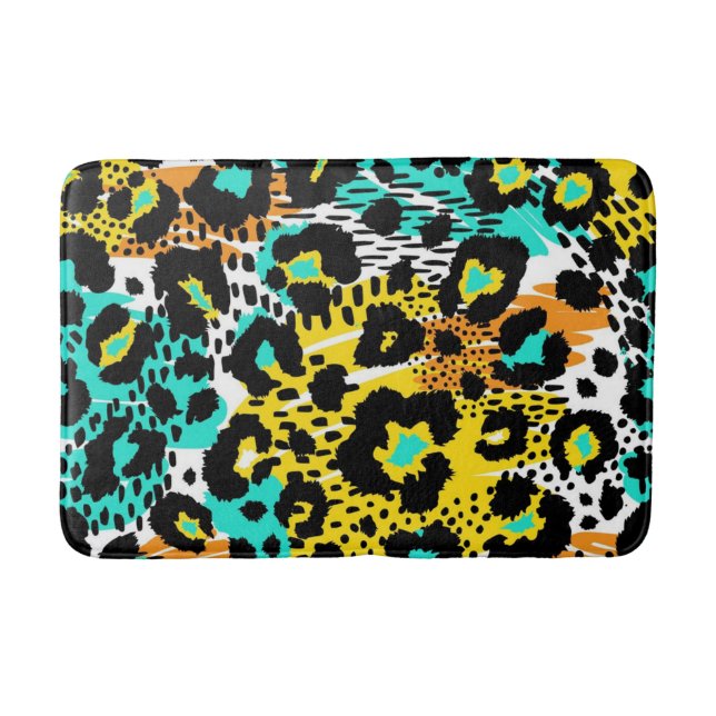 Animal print pattern bath mat (Front)