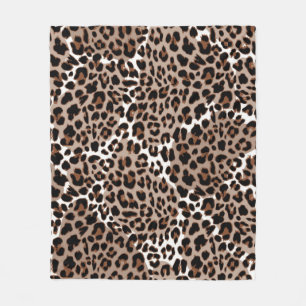 Animal print pattern fleece blanket