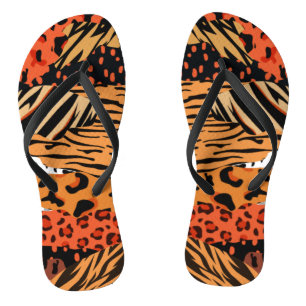 Animal Print Pattern Flip Flops