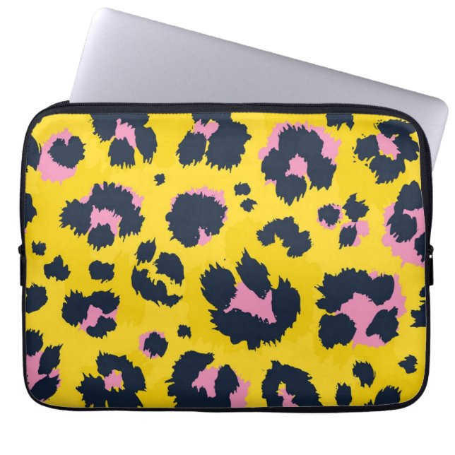 Animal print pattern laptop sleeve (Front)