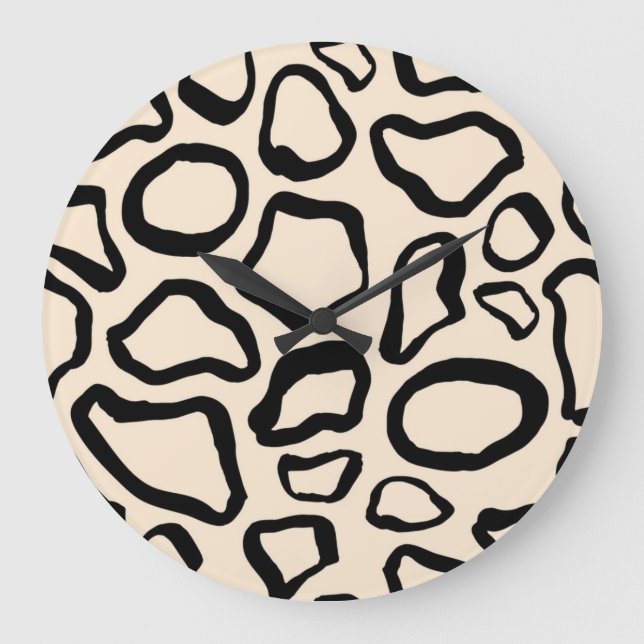 Animal print pattern large clock (Front)