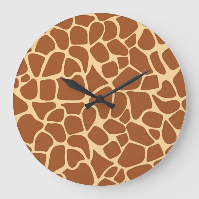 Animal print pattern large clock (Front)