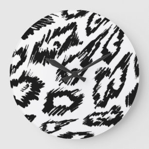 Animal print pattern large clock