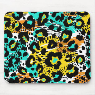 Animal print pattern mouse pad