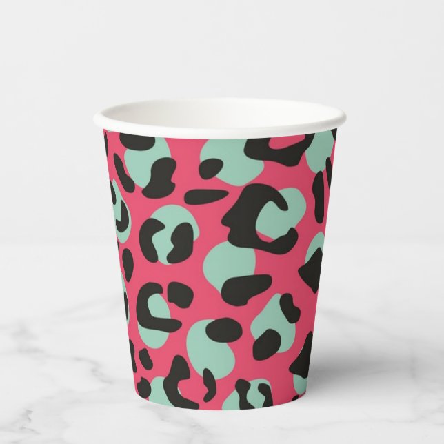Animal print pattern paper cups (Front)
