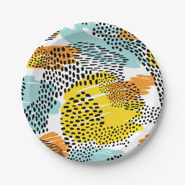 Animal print pattern paper plate (Front)