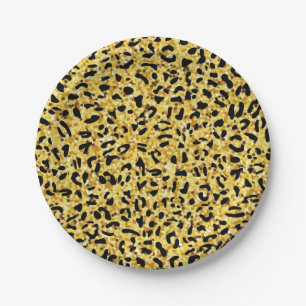 Animal print pattern paper plate