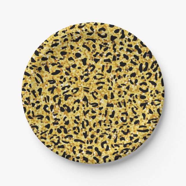 Animal print pattern paper plate (Front)