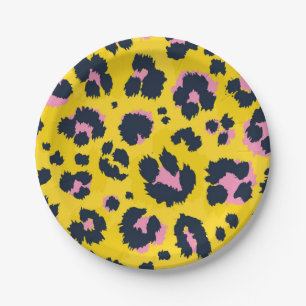 Animal print pattern paper plate