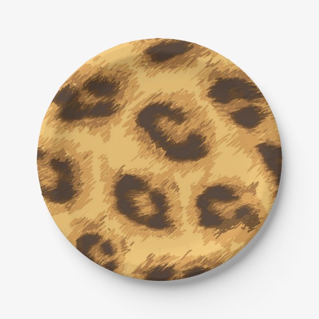 Animal print pattern paper plate (Front)