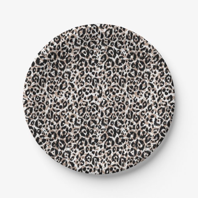 Animal print pattern paper plate (Front)