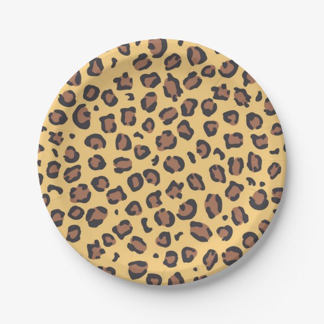 Animal print pattern paper plate (Front)