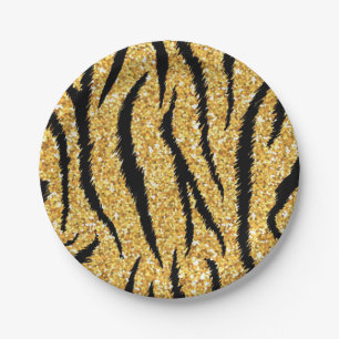 Animal print pattern paper plate