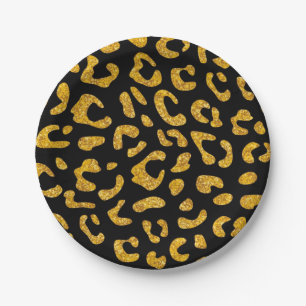 Animal print pattern paper plate