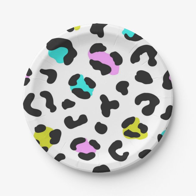 Animal print pattern paper plate (Front)