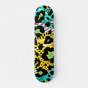 Animal print pattern skateboard