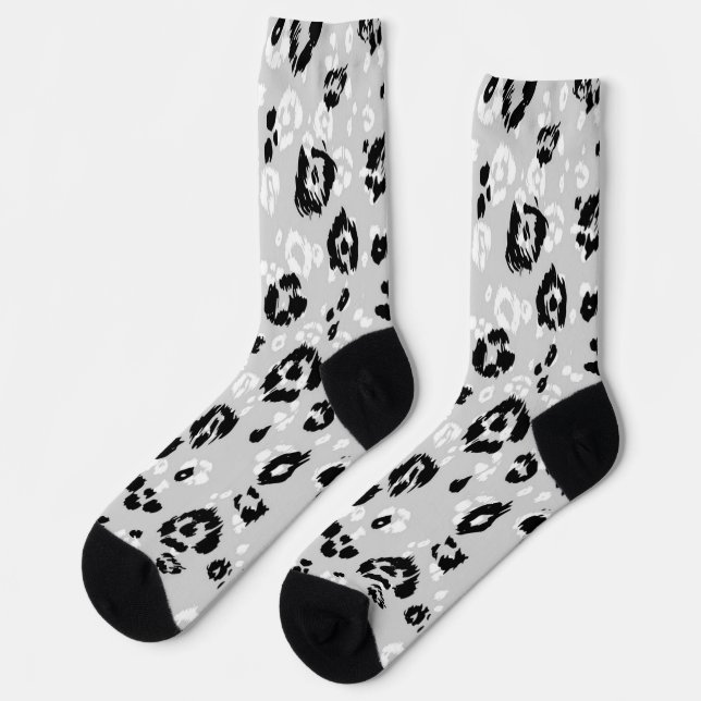 Animal print pattern socks (Left)