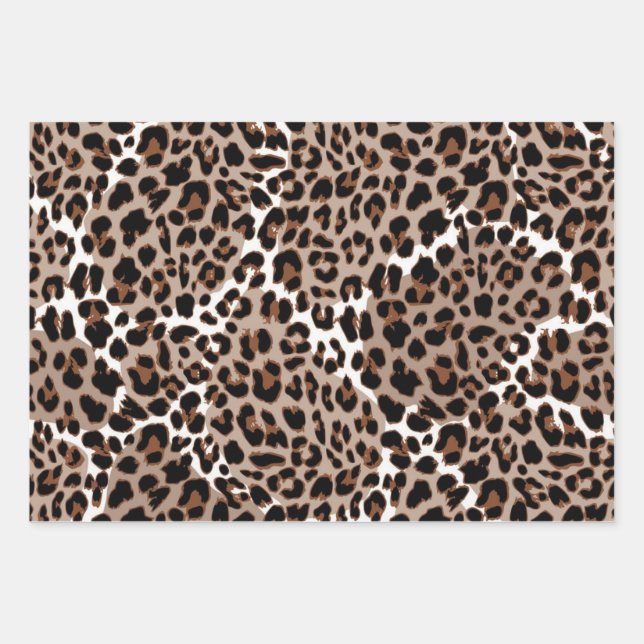 Animal print pattern wrapping paper sheet (Front)