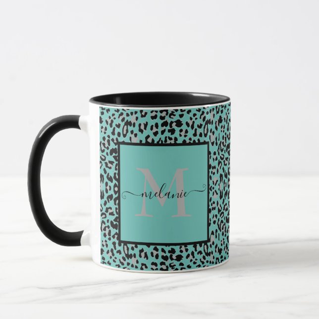 Animal print personalized mug (Left)