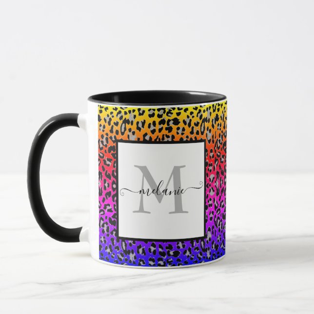 Animal print personalized mug (Left)