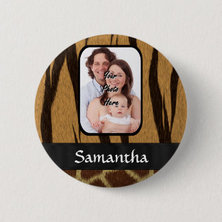 Animal print photo background 2 inch round button