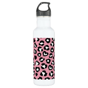 Animal Print, Pink Leopard, Cheetah Spots, Hearts 710 Ml Water Bottle