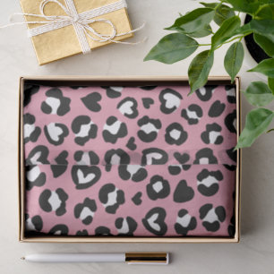 Animal Print, Pink Leopard, Cheetah Spots, Hearts Tissue Paper