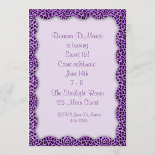 Animal Print Purple Invitation