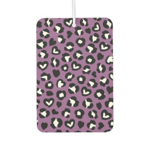 Animal Print, Purple Leopard, Cheetah Spots, Heart Air Freshener