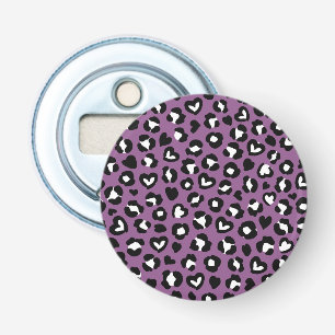 Animal Print, Purple Leopard, Cheetah Spots, Heart Bottle Opener