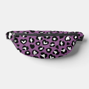 Animal Print, Purple Leopard, Cheetah Spots, Heart Fanny Pack