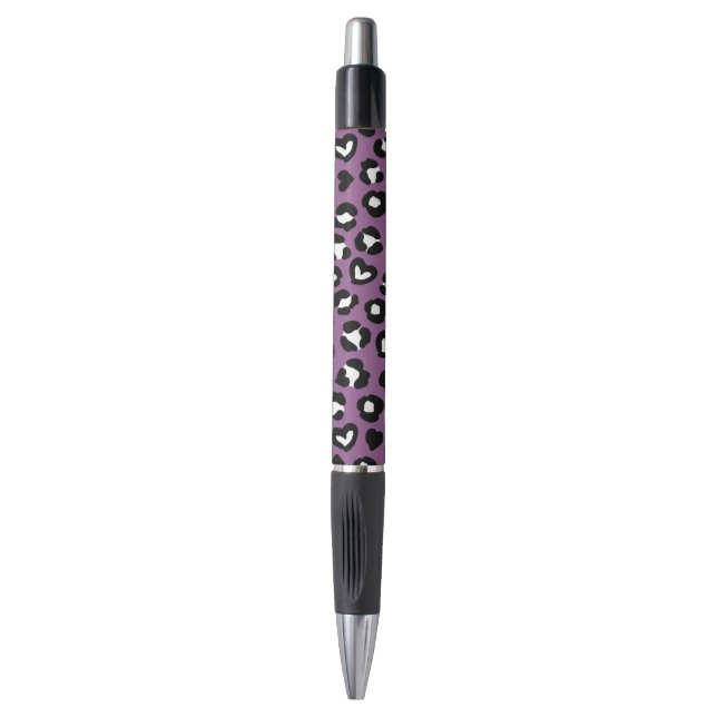 Animal Print, Purple Leopard, Cheetah Spots, Heart Pen (Front Vertical)