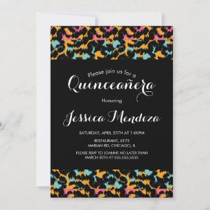 Animal Print Quinceañera Sweet 16 Invitation