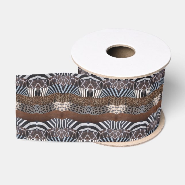 Animal Print Ribbon Grosgrain Ribbon (Spool)