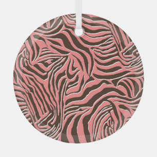 Animal print, seamless zebra pattern. glass ornament